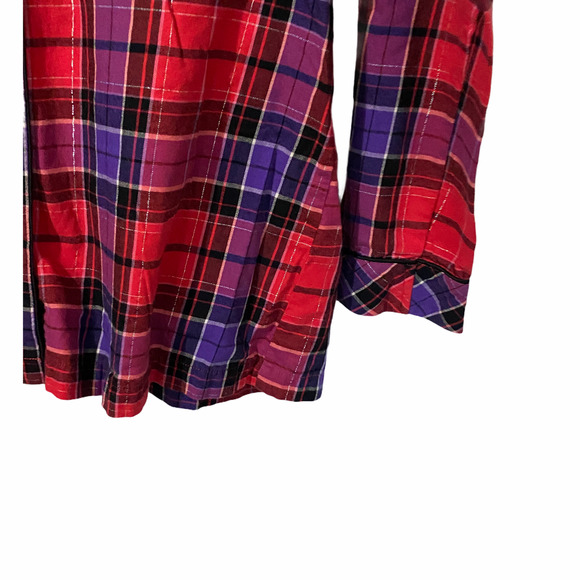 Victoria's Secret 2 Pc Pink & Purple Buffalo Plaid Pajama Set Women's Small - Picture 5 of 9